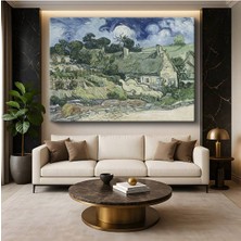 TosbArt Vincent Van Gogh Auvers Evler Köy Yaşamı Resmi Kanvas Tablo Sanat Tablosu Ressam Tablosu