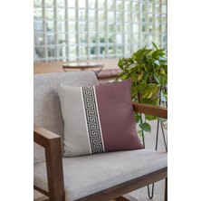 Mutlu Köşe Çift Tarafı Dijital Baskılı Avangarde Mitolojik Anahtar Desenli Pamuk Keten Kırlent Kılıfı