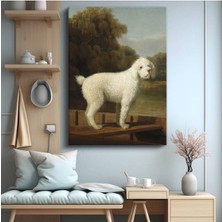 TosbArt George Stubbs Beyaz Köpek Hayvan Portresi Kanvas Tablo Sanat Tablosu Ressam Tablosu