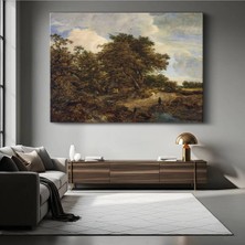 TosbArt Jacob Van Ruisdael Meşe Ağaçlı Kırsal Manzara Kanvas Tablo Sanat Tablosu Ressam Tablosu
