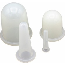 Feyza Design Silikonlu Masaj Kupası 4'lü Hacamat Seti, Kuru Kupa, Cilt Yenileme