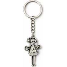 Herşey Nota Happy Doll Charm – Figürlü Gümüş Renk Unisex Metal Anahtarlık