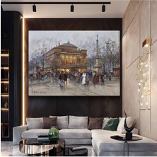 TosbArt Édouard Cortes Paris Opera Meydanı Kanvas Tablo Sanat Tablosu Ressam Tablosu