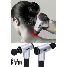 Feyza Design Şarjlı Titreşimli Masaj Tabancası, Spor ve Fitness Için 4 Başlık