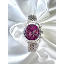 Modesa Bijuteri Coliseum Mürdüm Kadran Çelik Unisex Saat