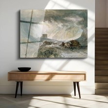 TosbArt J.m.w. Turner Kar Fırtınası Posta Arabası Temperli Cam Tablo Sanat Tablosu Dekoratif Tablo