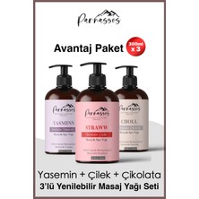 Feyza Design Çilek ve Yasemin Aromaterapi Masaj Yağı Seti 300ML, Ipeksi Dokunuş