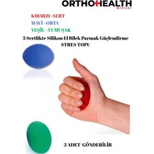 Feyza Design Silikon El Egzersiz Seti, Güçlendirme ve Koordinasyon Aleti, 3'lü Paket