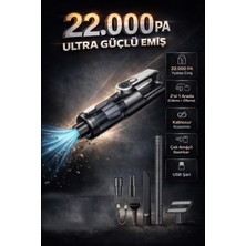 Kılıforyum 22.000 Pa Kablosuz Mini El Süpürgesi | Çekme & Üfleme USB Şarjlı, Çok Amaçlı Başlıklı