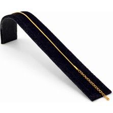 Pangu Ince Düz Zincir Altın Renk Çelik Bileklik