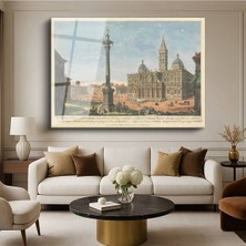 TosbArt Giovanni Paolo Panini Roma Santa Maria Maggiore Meydanı Temperli Cam Tablo Sanat Tablosu