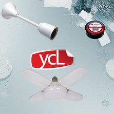 Kondel Aydınlatma Ycl 40W Pervaneli LED Ampul Seti – Duy ve Izole Bant Dahil, Katlanır Kanatlı Aydınlatma