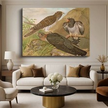 TosbArt Otto Müller Üç Kuş Doğa Resmi Kanvas Tablo Sanat Tablosu Ressam Tablosu