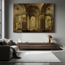 TosbArt Giovanni Paolo Panini Katedral Iç Mekan Mimari Resmi Kanvas Tablo Ressam Tablosu