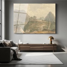 TosbArt J.m.w. Turner Dağlık Peyzaj Manzarası Temperli Cam Tablo Sanat Tablosu Dekoratif Tablo