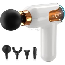 Feyza Design Taşınabilir USB Vücut Masajı, Akıllı Frekans Kontrolü, 4 Kafa Vibratör