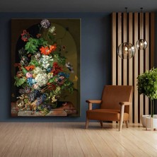 TosbArt Jan Van Huysum Çiçek Meyve Sanat Kompozisyonu Kanvas Tablo Sanat Tablosu Ressam Tablosu