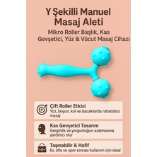 Feyza Design Y Şekilli Manuel Masaj Aleti, Mikro Roller, Kas Gevşetici, Yüz ve Vücut Masajı