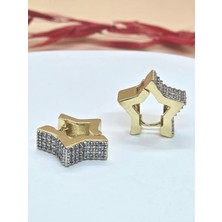 Zirkon Taş Star Model Işıltılı Küpe