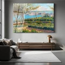 TosbArt Paul Signac Akdeniz Bahçesi Çiçek Resmi Temperli Cam Tablo Sanat Tablosu Dekoratif Tablo