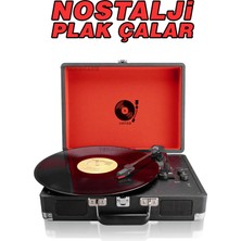 Allians Nostaljik Pikap Çanta, Bluetooth, Şarjlı, Metal Iğne, 33-45-78'lik Plak Uyumlu