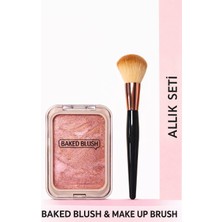 Synee Baked Blush Allık & Profesyonel Makyaj Fırçası Seti – Doğal Işıltı ve Pürüzsüz Uygulama