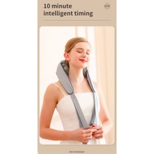 Feyza Design Kablosuz Şarjlı Omuz Isıtmalı Masaj Yastığı, Rahatlatıcı ve Konforlu Kullanım