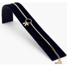 Pangu Altın Renk Fiyonklu Çelik Bileklik