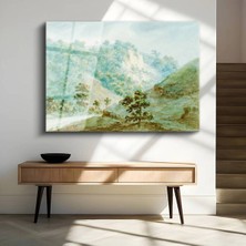 TosbArt John Constable Dağ Vadisi Doğa Manzarası Temperli Cam Tablo Sanat Tablosu Dekoratif Tablo