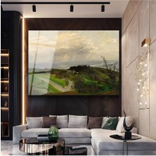 TosbArt Thomas Moran Deniz Kıyısı Doğa Resmi Temperli Cam Tablo Sanat Tablosu Dekoratif Tablo