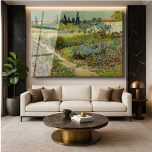 TosbArt Vincent Van Gogh Çiçek Bahçesi Botanik Resmi Temperli Cam Tablo Sanat Tablosu Dekoratif Tablo