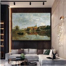 TosbArt Jean-Baptiste-Camille Corot Köy Doğa Manzarası Kanvas Tablo Sanat Tablosu Ressam Tablosu