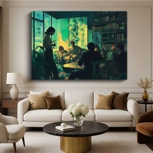 TosbArt Jeremy Mann Akşam Buluşması Sosyal Yaşam Resmi Kanvas Tablo Sanat Tablosu Ressam Tablosu