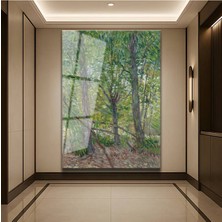 TosbArt Vincent Van Gogh Ağaç Çalılık Doğa Manzarası Temperli Cam Tablo Sanat Tablosu Dekoratif Tablo