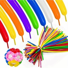 Karışık Renk Sosis Balon 25 Adet