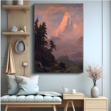 TosbArt Thomas Moran Gün Batımı Dağ Manzarası Kanvas Tablo Sanat Tablosu Ressam Tablosu