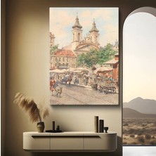 TosbArt Franz Alt Pazar Meydanı Şehir Manzarası Kanvas Tablo Sanat Tablosu Ressam Tablosu