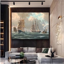 TosbArt James Edward Buttersworth Yelkenliler Deniz Resmi Kanvas Tablo Ressam Tablosu