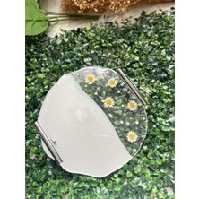 Epoksi Tepsi Papatyalı Damat Tepsisi 25 cm Gümüş