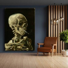 TosbArt Vincent Van Gogh Sigara Içen Kafatası Sanat Kanvas Tablo Sanat Tablosu Ressam Tablosu