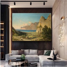 TosbArt Albert Bierstadt Akdeniz Kıyı Resmi Kanvas Tablo Sanat Tablosu Ressam Tablosu