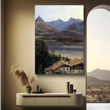 TosbArt Albert Bierstadt Alp Dağları Kar Manzarası Kanvas Tablo Sanat Tablosu Ressam Tablosu