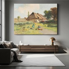 TosbArt David Teniers Kır Evi Önü Çocuklar Resmi Kanvas Tablo Sanat Tablosu Ressam Tablosu