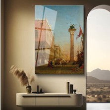TosbArt Felix Ziem Venedik San Marco Meydanı Temperli Cam Tablo Sanat Tablosu Dekoratif Tablo