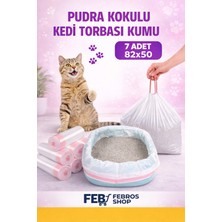 Febros 3 Paket Pudra Kokulu Kedi Tuvalet Torbası Kumu 7 Adet 82X50 cm Büyük Boy Hijyenik Kedi Kum Torbası