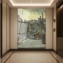 TosbArt Vincent Van Gogh Antwerp Arka Bahçeler Temperli Cam Tablo Sanat Tablosu Dekoratif Tablo