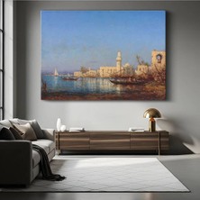 TosbArt Félix Ziem Doğu Limanı Deniz Manzarası Kanvas Tablo Sanat Tablosu Ressam Tablosu