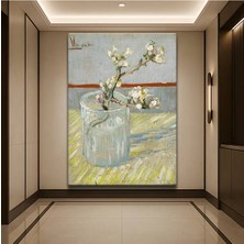 TosbArt Vincent Van Gogh Bardak Badem Çiçeği Dalı Kanvas Tablo Sanat Tablosu Ressam Tablosu