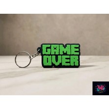 WLS Studio Game Over Yazılı Anahtarlık - 3D Baskı - 6cm Genişlik