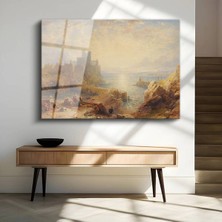 TosbArt J.m.w. Turner Conway Tarihi Kalesi Temperli Cam Tablo Sanat Tablosu Dekoratif Tablo